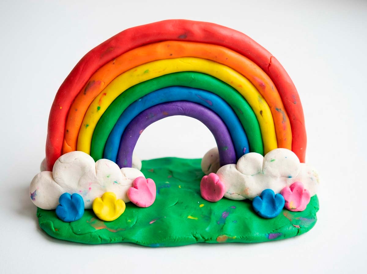 🌈 Arcoíris hecho con Plastilina Makyco