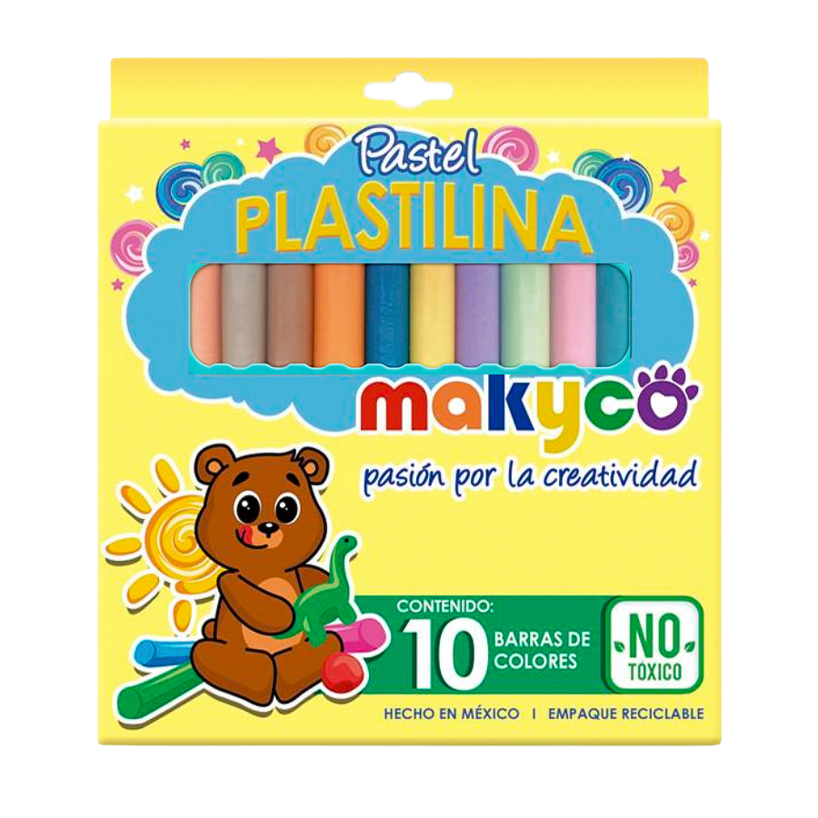 Caja de Plastilina Barrita de Colores Pastel Makyco